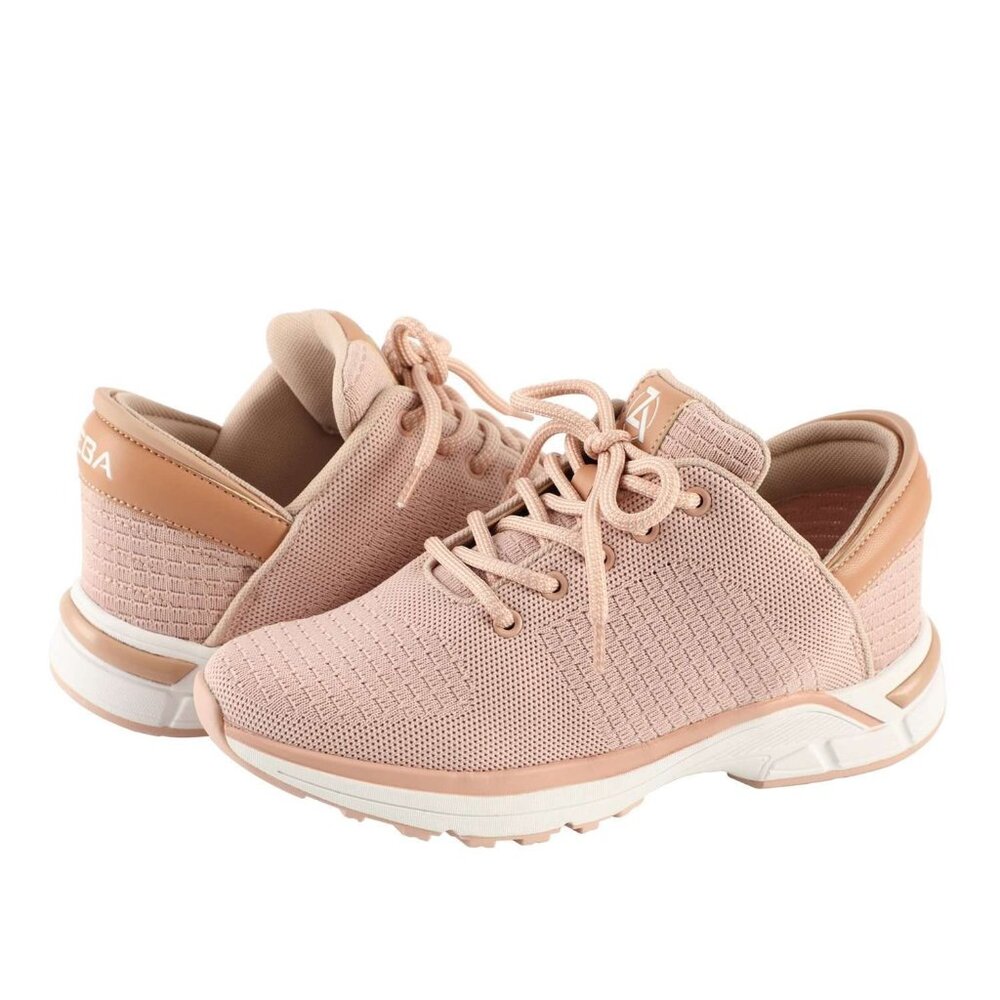 ZEBA Pink Blush Hands Free Slip On Lace Up Sneakers Shoes Size 7